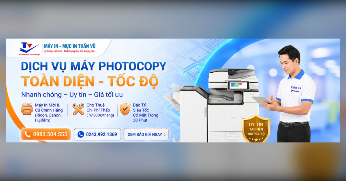 Dịch vụ máy photocopy Thần Vũ Hà Nội