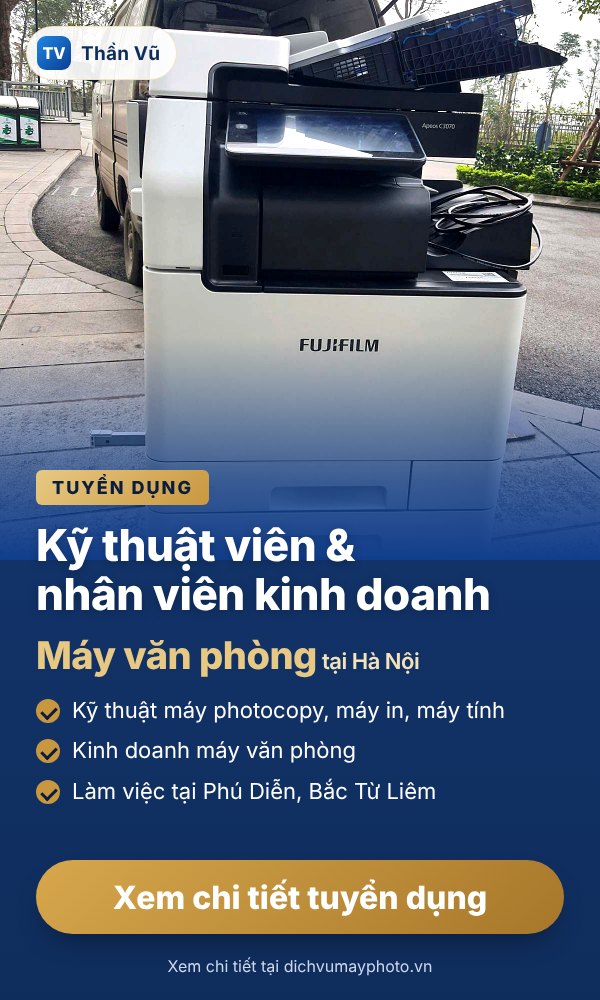 Tuyển dụng kỹ thuật viên máy tính máy văn phòng , kinh doanh bán hàng máy văn phòng uy tín