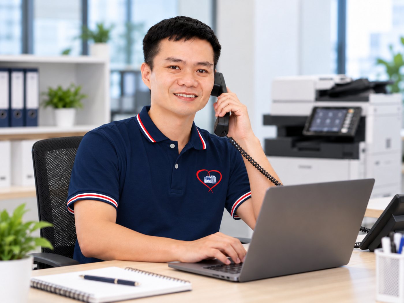 Tiếp nhận yêu cầu sửa máy in qua điện thoại